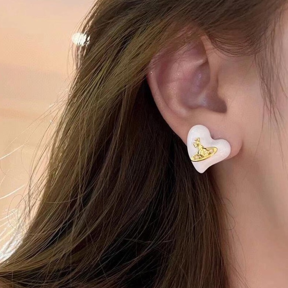 Vivienne Westwood Mother of Pearl Heart Earrings